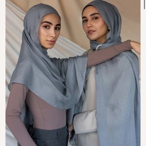 Brand New Vela Silk Chiffon Shadow Gray Hijab
